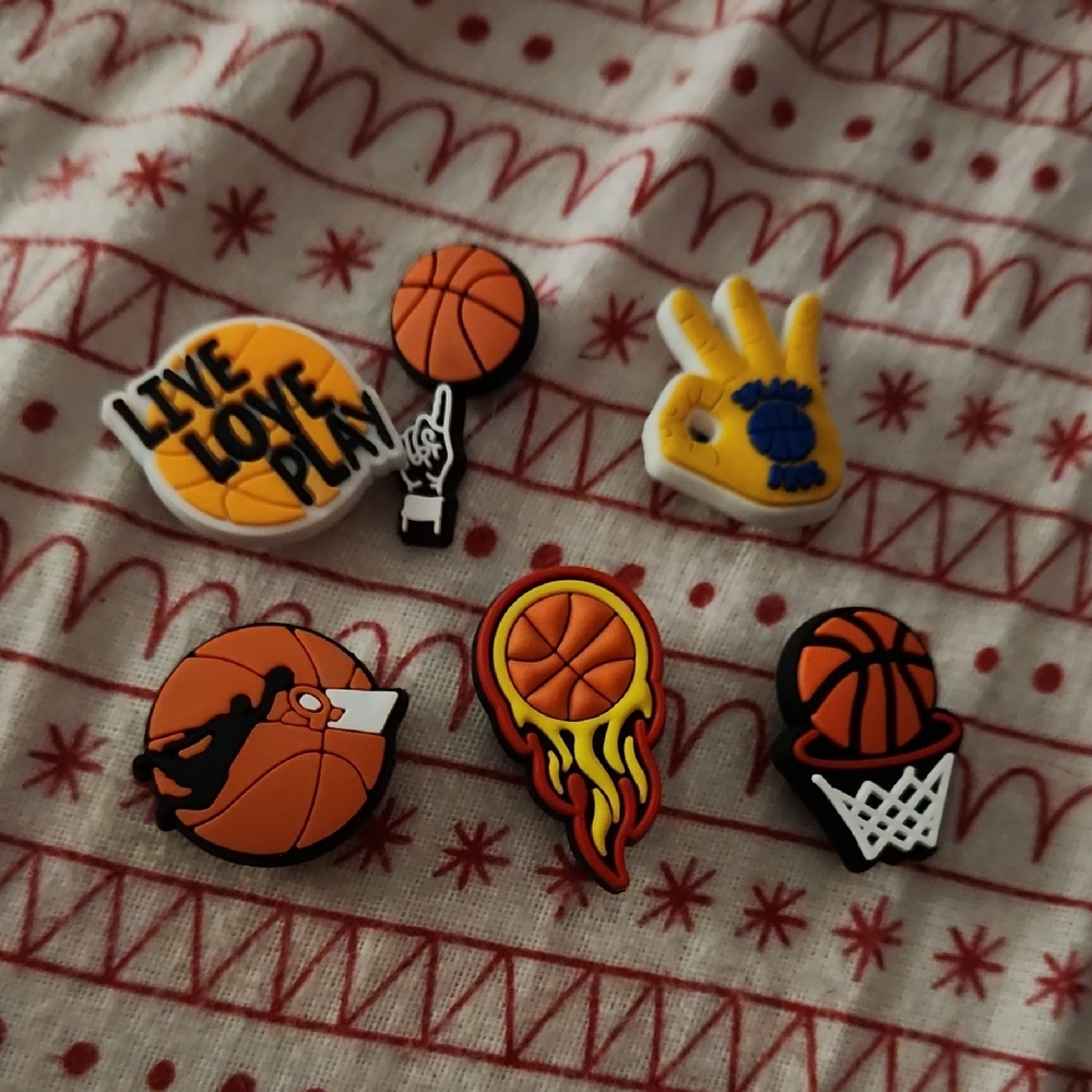 Basketball Themed Shoe Charms